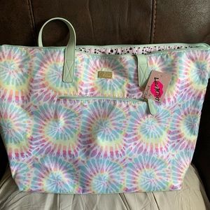 Betsey Johnson tye-dye weekender tote